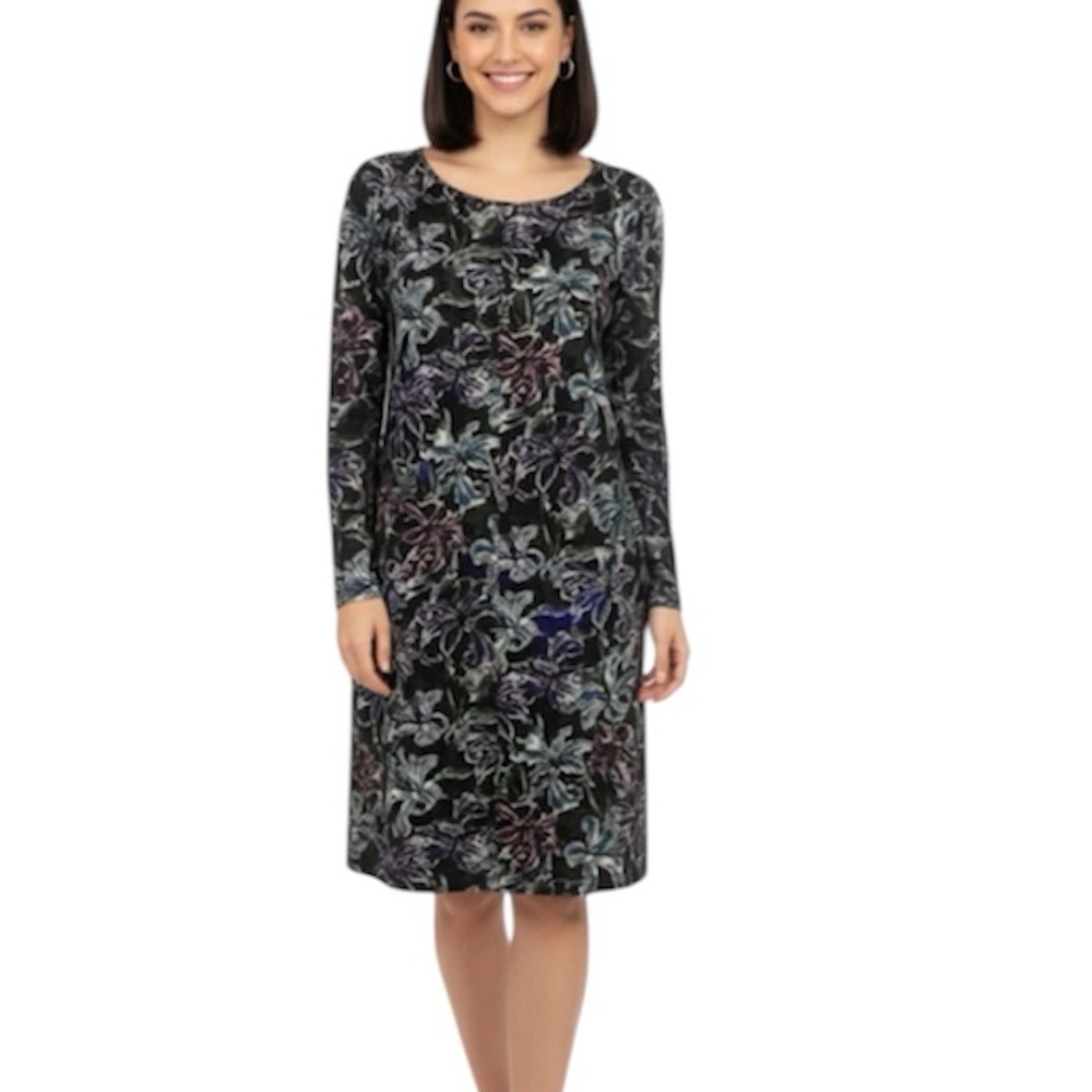 J. Jill wearever collection midi long sleeve floral dress size M​
